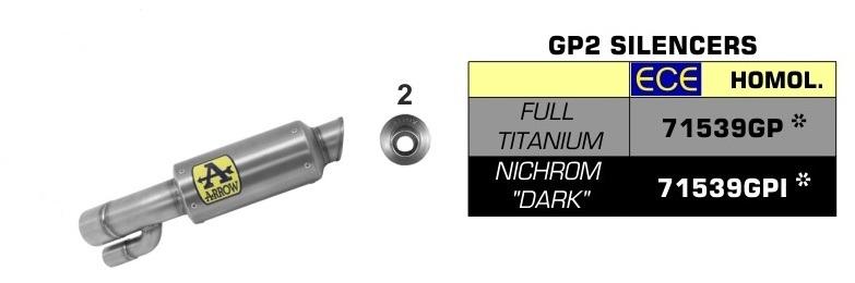 Arrow GP2 Slip-On BMW S1000R, 2017-2020