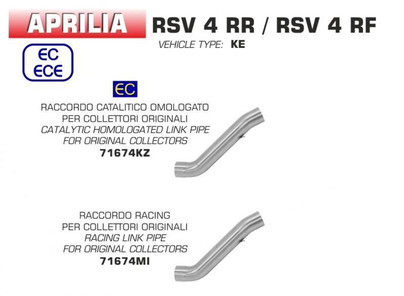 Arrow Verbindungsrohr Aprilia RSV4 RR / RF, 2017-2018